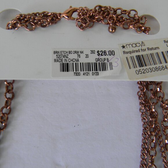 NWT STYLE & CO. BROWN COPPER LARGE BEADED GORGEOUS NECKLACE - Picture 4 of 4